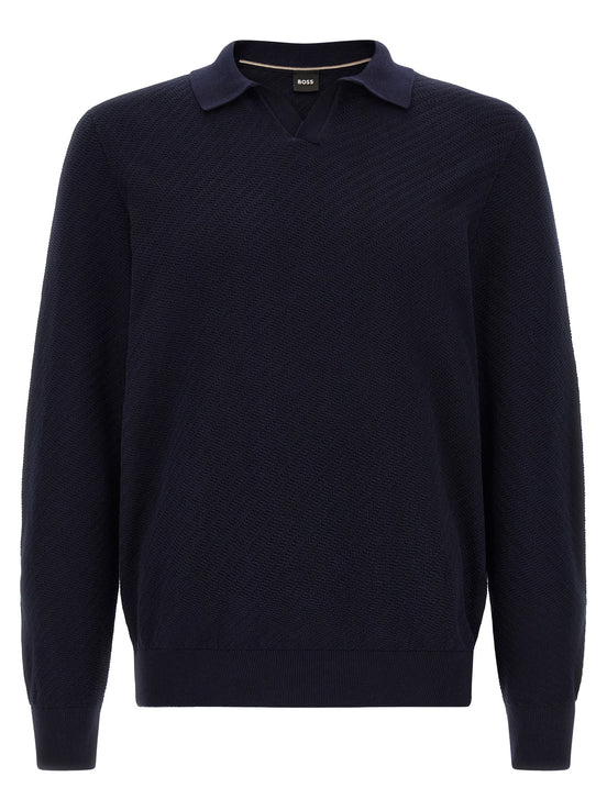 Hugo Boss Blue Cotton Polo Shirt