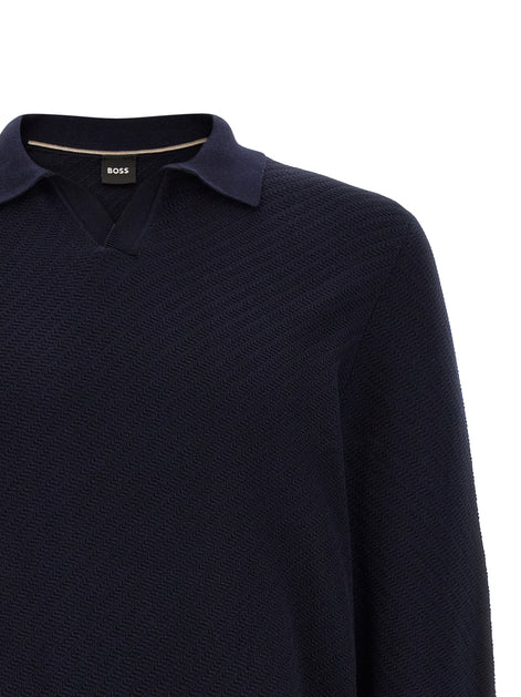 Hugo Boss Blue Cotton Polo Shirt