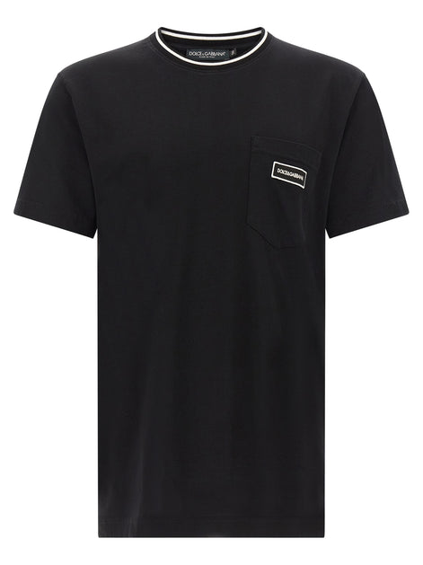 Dolce & Gabbana Black Cotton T-Shirt
