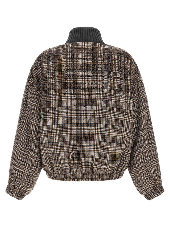 Brunello Cucinelli Brown Alpaca Leather Bomber
