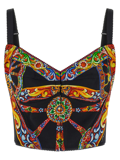 Dolce & Gabbana Multicolor Silk Tank Tops
