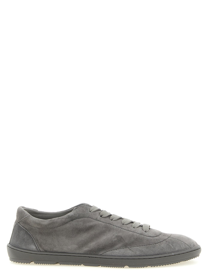 Brunello Cucinelli Gray Calfskin Low Top Sneakers