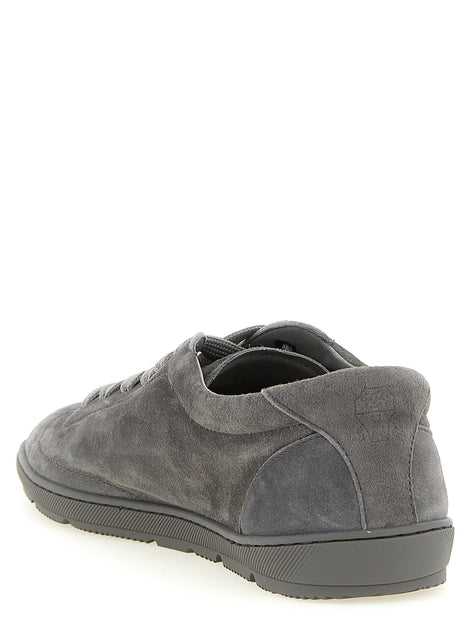 Brunello Cucinelli Gray Calfskin Low Top Sneakers