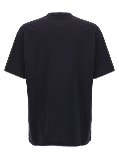 Brunello Cucinelli Blue Cotton T-Shirt