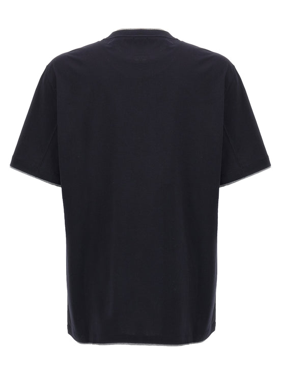 Brunello Cucinelli Blue Cotton T-Shirt