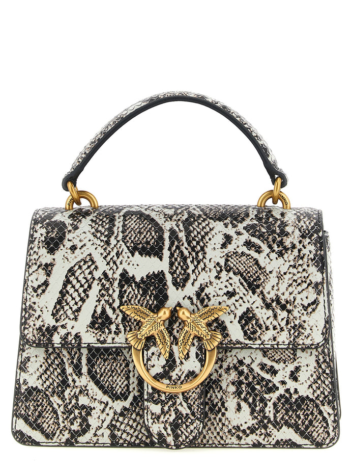 PINKO Gray Calfskin Handbag