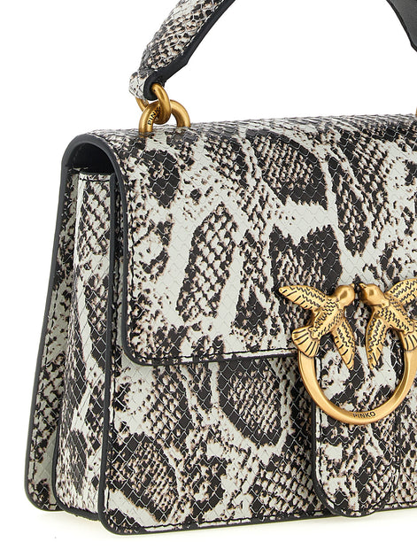 PINKO Gray Calfskin Handbag