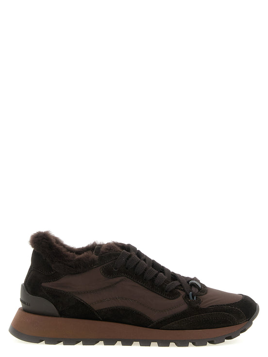 Brunello Cucinelli Black Calfskin Athletic Sneakers