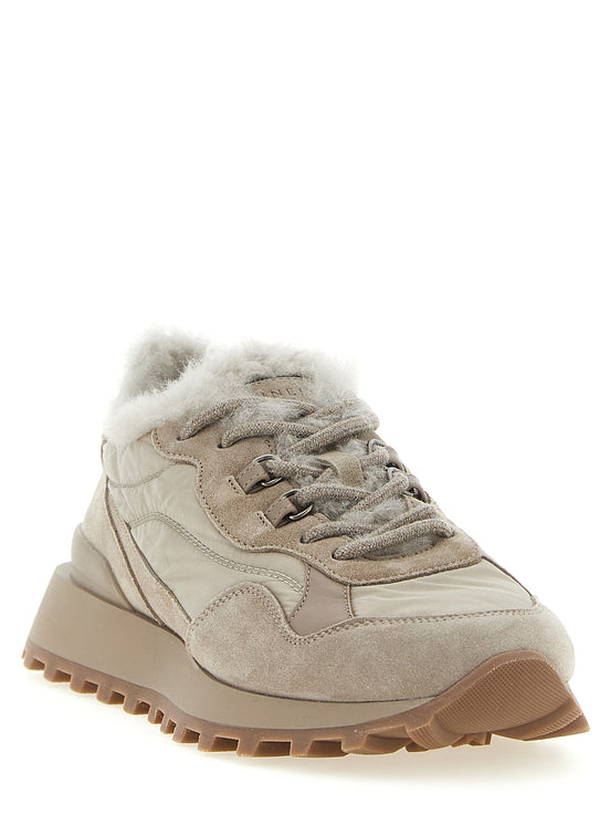 Brunello Cucinelli Beige Calfskin Athletic Sneakers