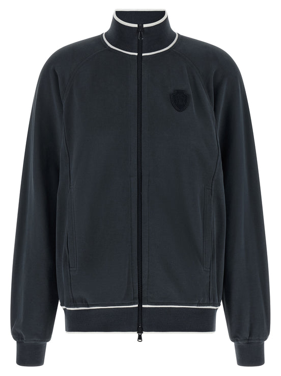 Brunello Cucinelli Blue Cotton Sweatshirt
