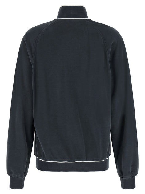 Brunello Cucinelli Blue Cotton Sweatshirt