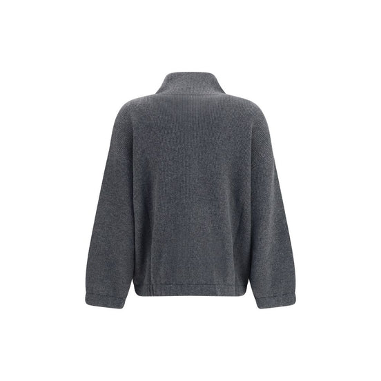 Brunello Cucinelli Gray Cashmere Sweatshirt