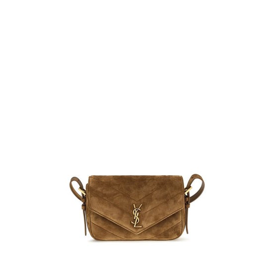 Saint Laurent LouLou matelassé small Brown Suede Leather Shoulder Bag