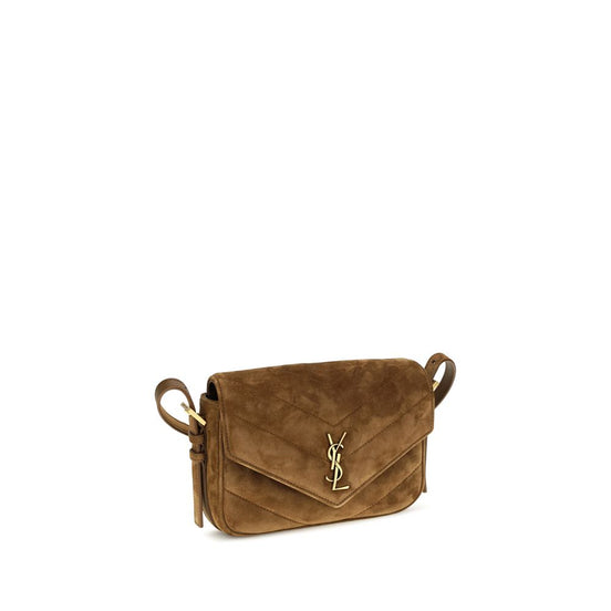 Saint Laurent LouLou matelassé small Brown Suede Leather Shoulder Bag