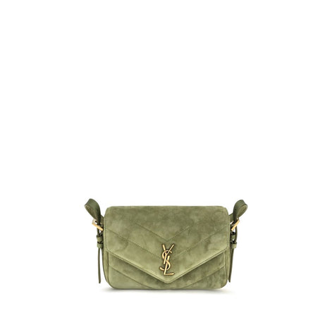 Saint Laurent Bicolor Suede Leather Shoulder Bag