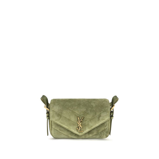 Saint Laurent LouLou matelassé small Bicolor Suede Leather Shoulder Bag