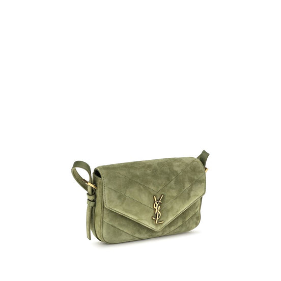 Saint Laurent LouLou matelassé small Bicolor Suede Leather Shoulder Bag