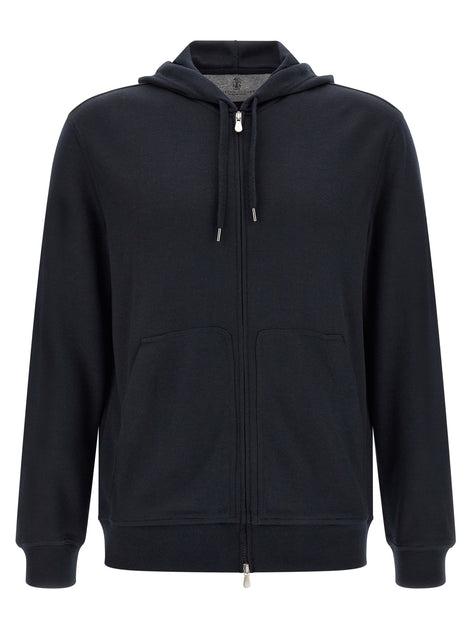 Brunello Cucinelli Blue Cashmere Sweatshirt