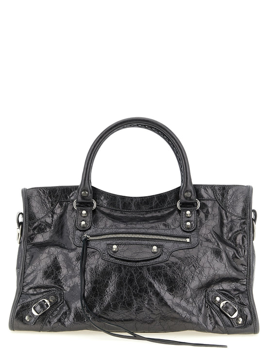 Balenciaga Silver Lamb Leather Handbag