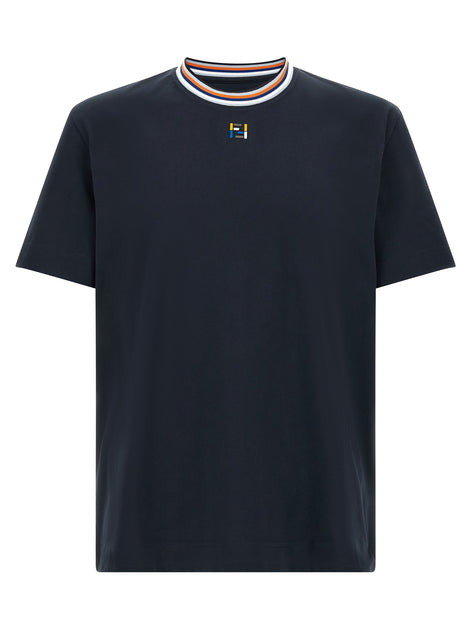 Fendi Blue Cotton T-Shirt