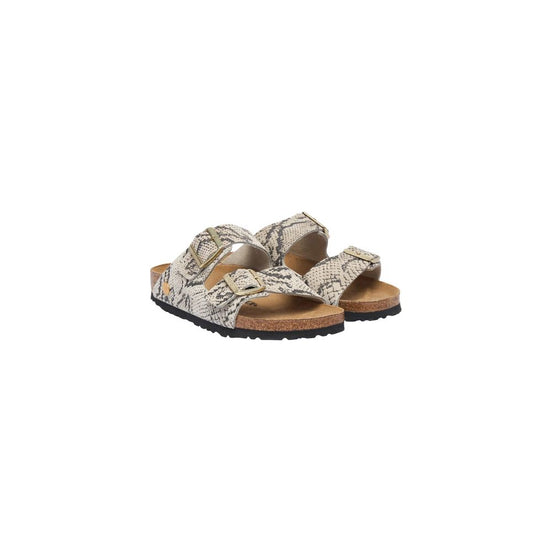 Birkenstock Gray Leather Flat Sandals
