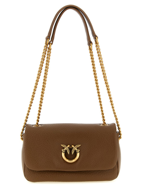 PINKO Brown Lamb Leather Shoulder Bag