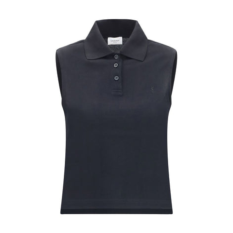 Saint Laurent Black Recycled Cotton Polo Shirt