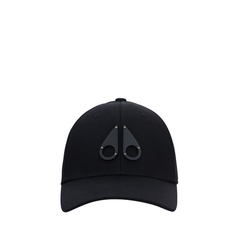 Moose Knuckles Black Cotton Cap (Baseball Hat)