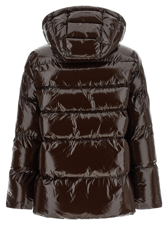 PINKO Brown Polyamide Full-Length Jacket
