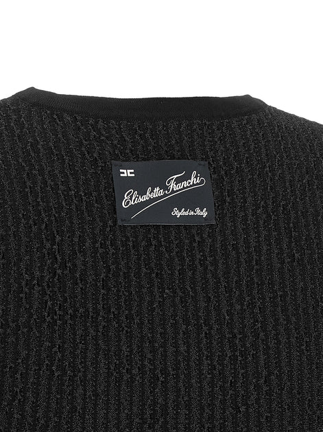 Elisabetta Franchi Black Viscose Sleeveles T-Shirt