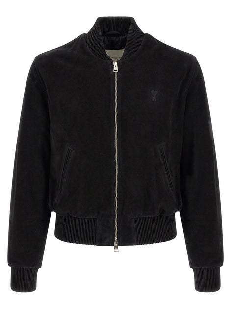 Ami Paris Black Goatskin Bomber