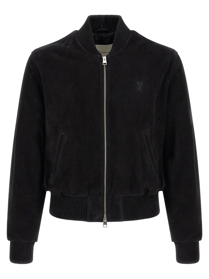 Ami Paris Black Goatskin Bomber