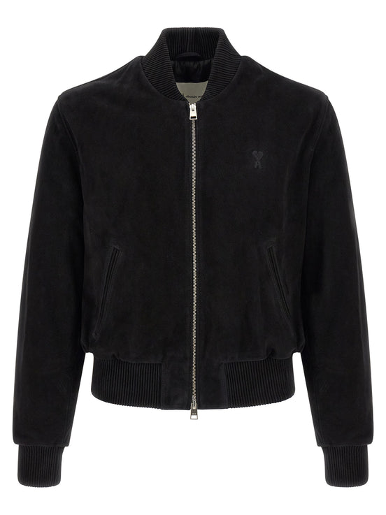 Ami Paris Black Goatskin Bomber