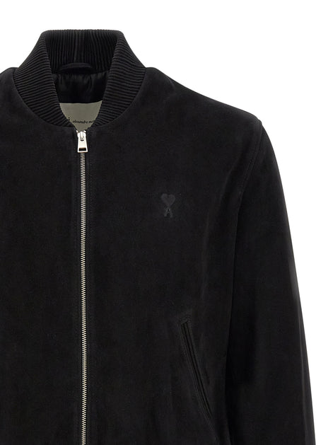 Ami Paris Black Goatskin Bomber