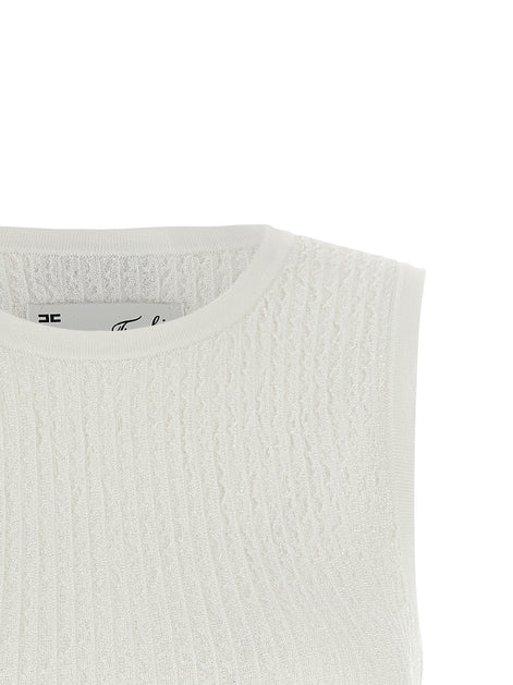 Elisabetta Franchi White Viscose Sleeveles T-Shirt