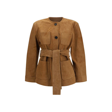 Max Mara Brown Lamb Leather Leather Jacket