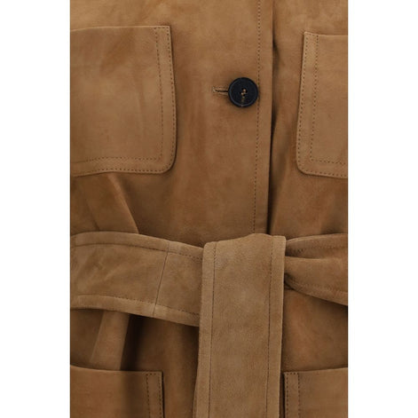 Max Mara Brown Lamb Leather Leather Jacket