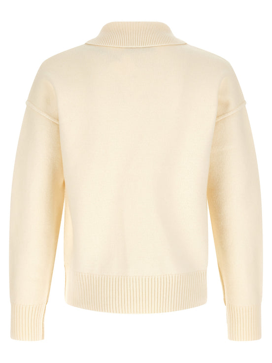 Ami Paris Bicolor Wool Polo Shirt
