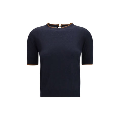 Max Mara Blue Silk T-Shirt