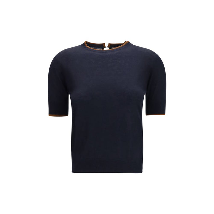 Max Mara Blue Silk T-Shirt