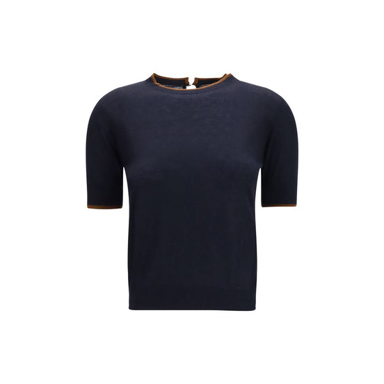 Max Mara Blue Silk T-Shirt