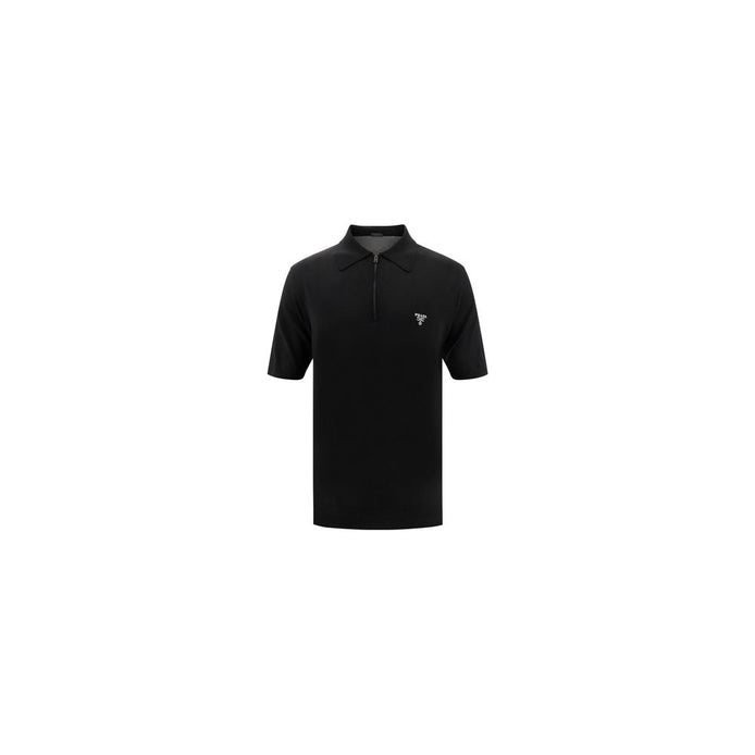 Prada Black Wool Oves Aries Polo Shirt