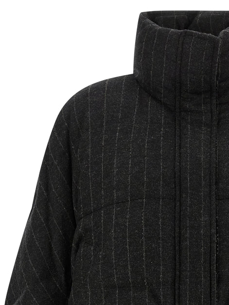 Brunello Cucinelli Gray Virgin Wool Full-Length Jacket