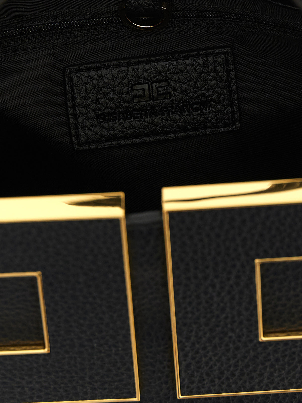 Elisabetta Franchi Black Polyester Tote Bag