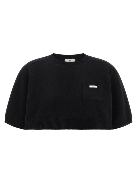 Elisabetta Franchi Black Wool Sweatshirt