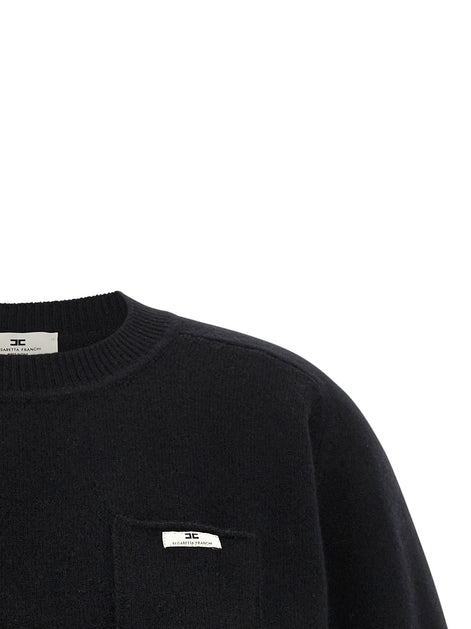 Elisabetta Franchi Black Wool Sweatshirt