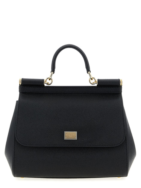 Dolce & Gabbana Sicily large Black Calfskin Handbag
