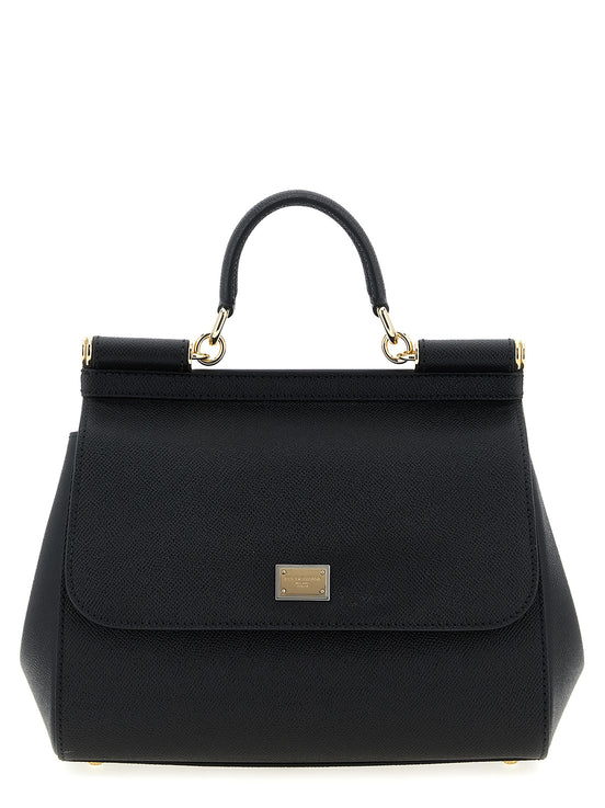 Dolce & Gabbana Sicily large Black Calfskin Handbag