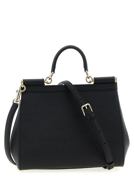 Dolce & Gabbana Sicily large Black Calfskin Handbag