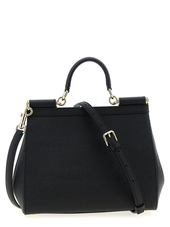 Dolce & Gabbana Sicily large Black Calfskin Handbag